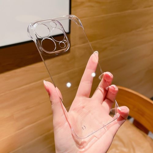 适用苹果17promax手机壳高级感iPhone16pro新款15/14透明无边框13promax超薄防摔12半包11男XSmax简约ins女xr