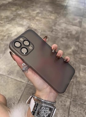 薄如隐形超薄磨砂软壳适用17/16promax简约全包镜头膜14pro极简15苹果13pro手机壳12半透明硅胶保护套11男女