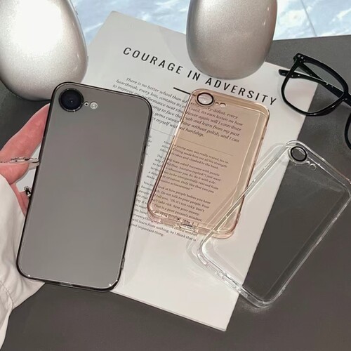 适用苹果16e自带镜头膜16promax手机壳新款iphone15pro透明pc硬壳14plus防摔13pro保护套12简约16高级感男女