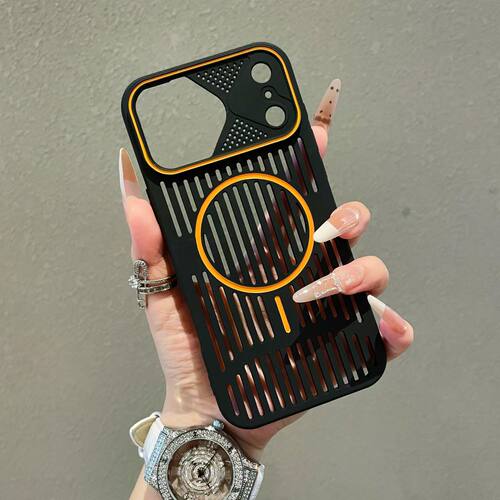 新款冰甲镂空透气散热壳适用iPhone17promax手机壳苹果17/16e高级感创意时尚15/14pro全包xr防摔13磨砂12/11