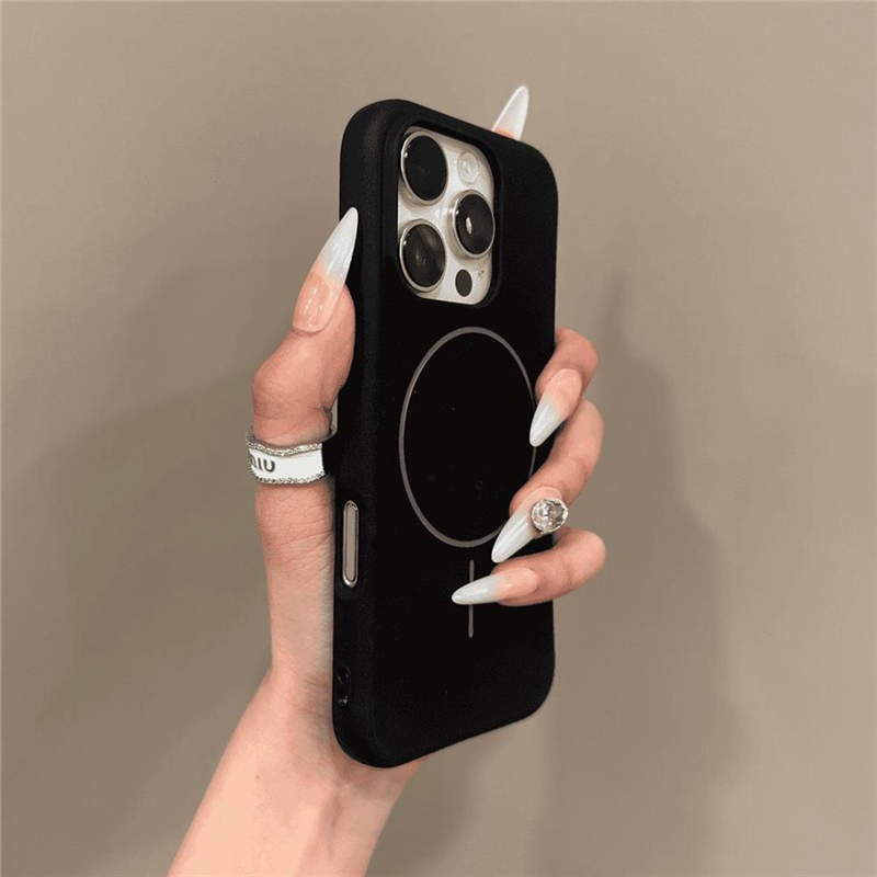 磨砂细圈磁吸充电适用iPhone16ProMax手机壳新款15Pro简约14plus高级感13男女12防摔硅胶纯色11防滑保护套XR