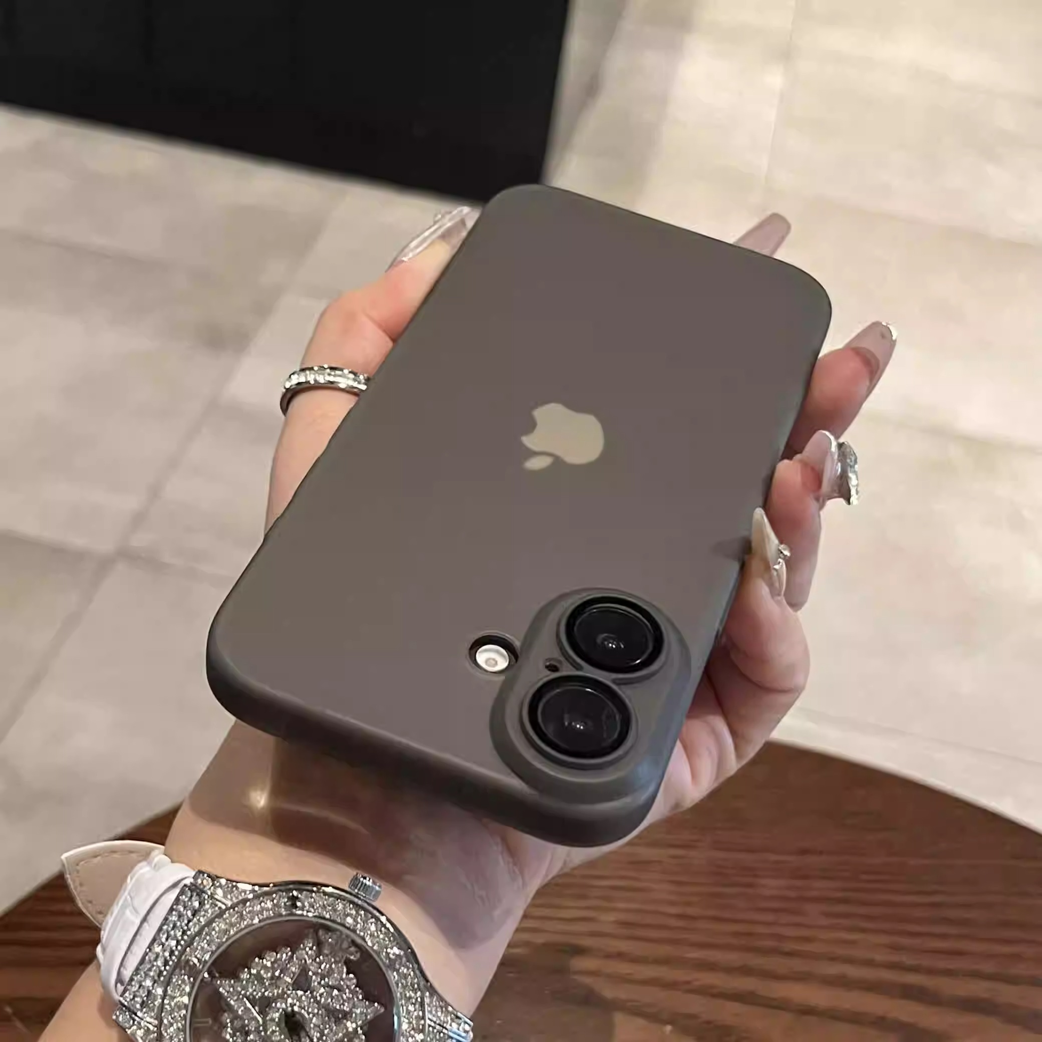 适用新款iphone16pro手机壳冰雾磨砂自带镜头膜苹果15promax全包14plus轻薄13透气12简约TPU软壳纯色高级感