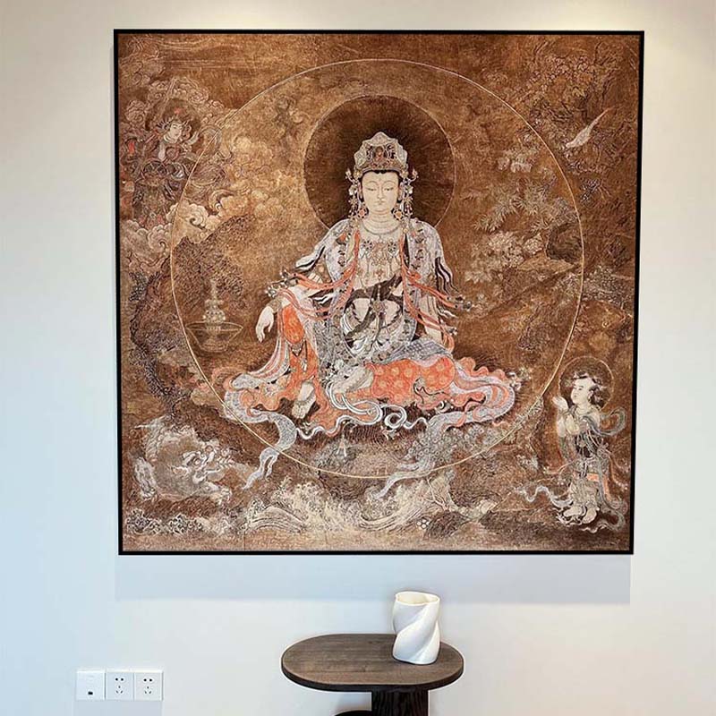 敦煌唐卡装饰画民族风中式禅意书房挂画客厅卧室背景墙高级感壁画