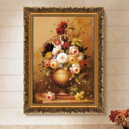 欧式有框古典画装饰画 厅玄关挂画家居壁挂画喷绘真油画 客厅画餐