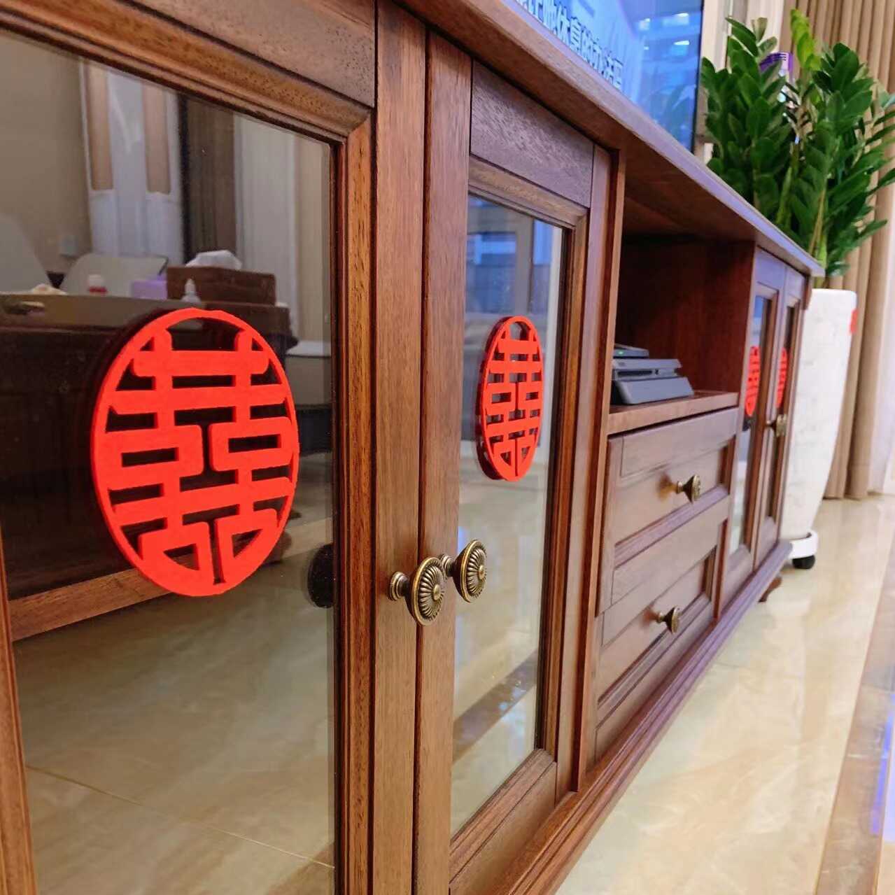 喜字贴纸无纺布送点胶