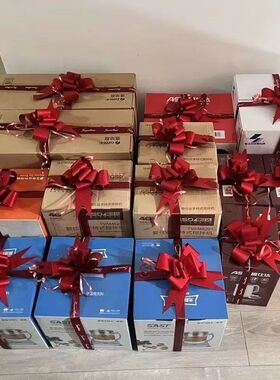 婚庆装饰拉花蝴蝶结红色包装盒装饰道具订婚烫金丝带嫁妆装饰花