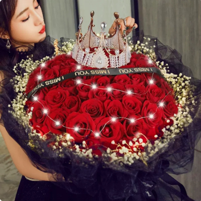 七夕情人节鲜花速递江苏南京市秦淮建邺区鼓楼区同城配送玫瑰花束