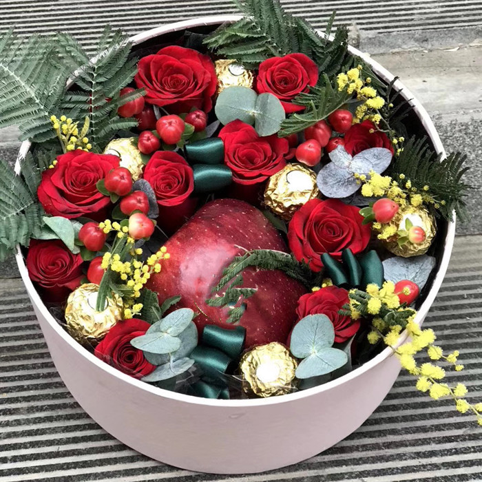 圣诞节平安夜苹果礼盒花束鲜花速递同城配送淮北市相山区遂溪县