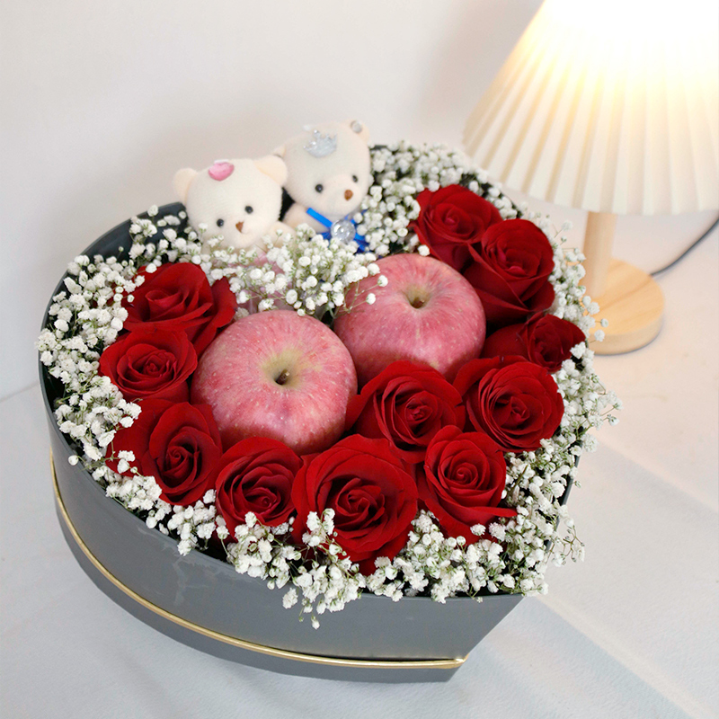 圣诞节平安夜苹果礼盒花束鲜花速递同城配送中山市南区火炬开发区