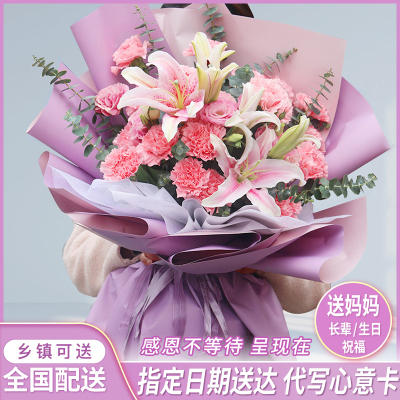 母亲节康乃馨花束鲜花速递同城配送湖南邵阳市隆回县舞钢市洞口县