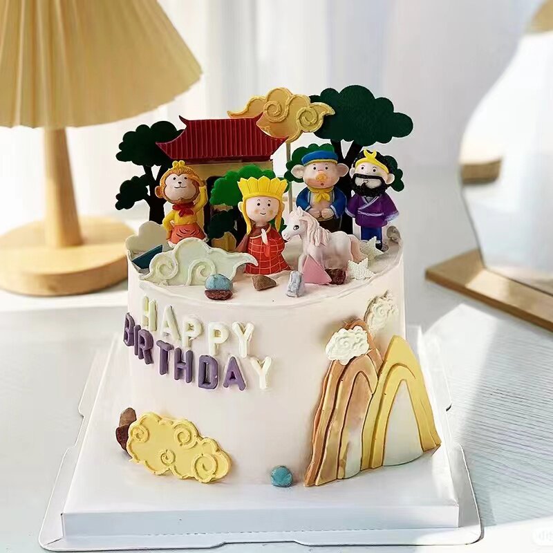 西游记蛋糕装饰摆件师徒四人男孩派对烘焙生日蛋糕装扮用品配件