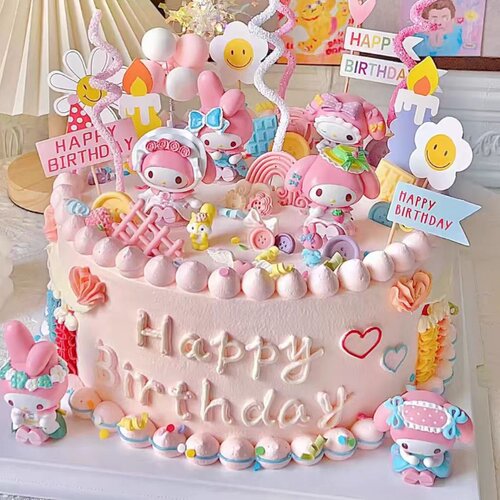 美乐蒂蛋糕摆件库洛米玉桂狗生日HelloKitty三丽鸥装饰烘焙插件