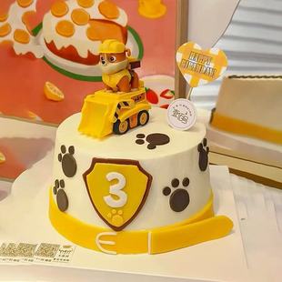 网红卡通狗狗队长生日蛋糕装饰摆件儿童生日狗狗队巡逻小狗玩具