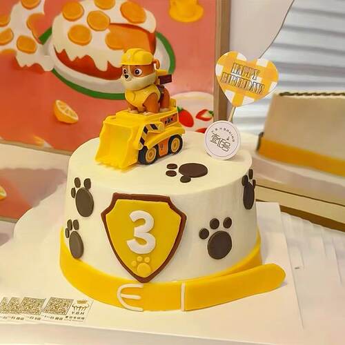 网红卡通狗狗队长生日蛋糕装饰摆件儿童生日狗狗队巡逻小狗玩具
