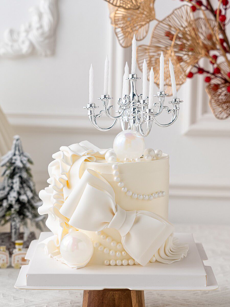 网红唯美欧式生日蛋糕装饰复古烛台蜡烛摆件女生女神生日派对装扮