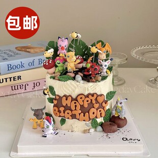 数码宝贝手办暴龙亚古兽加布巴达迪路兽公仔模型车载蛋糕装饰摆件