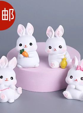 网红兔子蛋糕装饰摆件可爱
