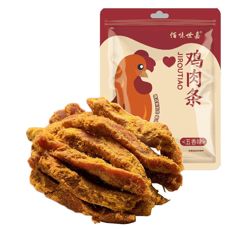 手撕鸡肉条高蛋白原切鸡胸肉干条即食解馋宵夜抗饿卤味休闲零食