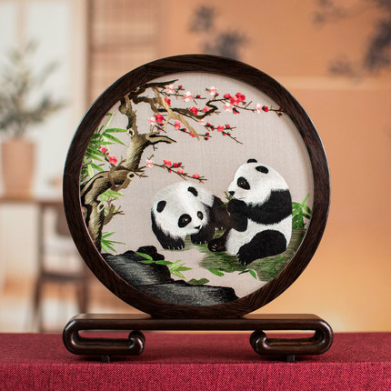 苏绣手工刺绣双面绣摆件非遗工艺品新中式装饰伴手礼品送老外礼物