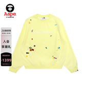 Aape旗舰店男装 春夏字母刺绣卡通印花潮流舒适圆领卫衣D353XAQ
