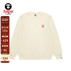 Aape旗舰店男装秋冬爱心猿人徽章潮流简约薄绒圆领卫衣C357XXP