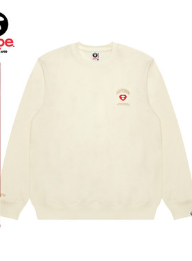 Aape旗舰店男装秋冬爱心猿人徽章潮流简约薄绒圆领卫衣C357XXP