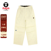 裤 Aape旗舰店男装 春夏猿人徽章水洗做旧潮流休闲宽松工装 D610XXQ
