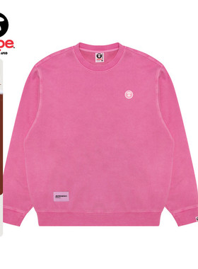 Aape旗舰店男装秋冬小标徽章水洗复古潮流做旧薄绒卫衣C350XXP