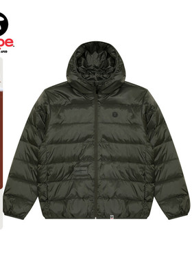 Aape旗舰店男装秋冬猿人徽章简约连帽面包羽绒服外套7652XXN