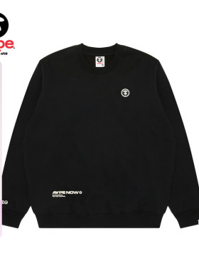 Aape旗舰店男装春季小标徽章休闲简约圆领卫衣C348XXP