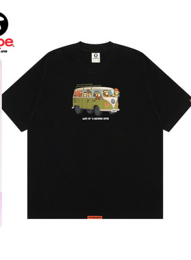 Aape旗舰店男装春夏猿人军团印花休闲宽松潮流短袖T恤1617XXO