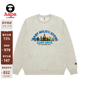 卡通图案印花圆领加绒卫衣9794XAP STORE男装 Aape联名BABY MILO