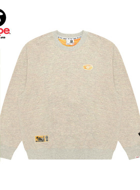 Aape旗舰店男装春季猿人徽章简约休闲潮流圆领卫衣C383XXP