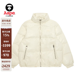 Aape旗舰店男装 秋冬猿人徽章纯色潮流厚羽绒服面包服外套7740XXP