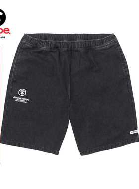 Aape旗舰店男装春夏猿人徽章字母印花简约宽松短裤6951XXK