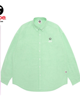 Aape旗舰店男装春季小标徽章字母刺绣翻领长袖衬衫8540XXP