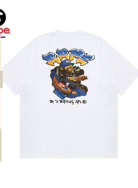 Aape旗舰店男装春夏猿人图案印花休闲潮流短袖T恤1636XXO