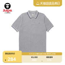 Aape旗舰店男装春夏猿颜徽章字母印花纯色简约翻领POLO衫1253XXK