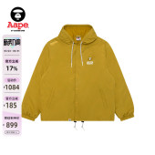 Aape旗舰店男装 小标徽章纯色简约宽松连帽夹克外套7722XXP 春季