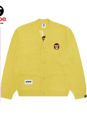 Aape旗舰店男装秋冬猿人军团提花休闲潮流针织开衫外套D306XXP