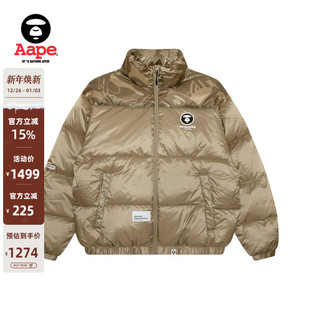 Aape旗舰店男装 秋冬猿人徽章休闲简约宽松厚羽绒服外套7595XXN