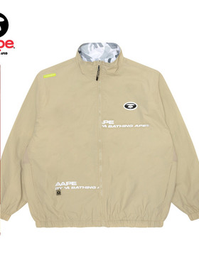 Aape旗舰店男装秋季猿人徽章刺绣迷彩双面穿薄夹克外套7614XXL