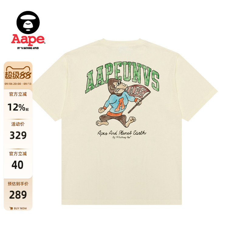 Aape字母印花休闲潮流短袖T恤图片