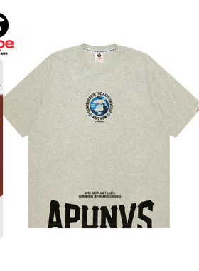 Aape旗舰男装秋季字母猿人迷彩印花潮流简约短袖T恤1563XAN