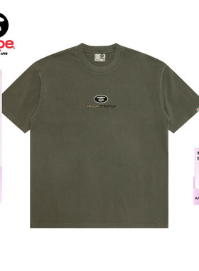 Aape旗舰店男装春夏猿人刺绣美式涂鸦水洗做旧短袖T恤1863XXQ