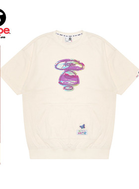 Aape旗舰店女装春夏迷彩猿人徽章字母印花宽松连衣裙8490XXM