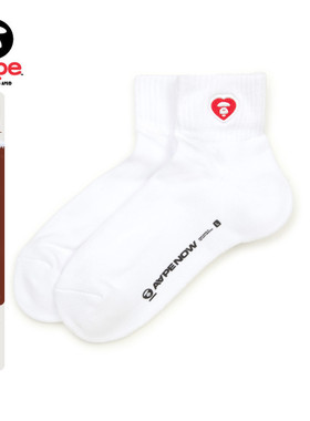 Aape旗舰店配饰猿人爱心刺绣简约潮流休闲短袜5294XXP