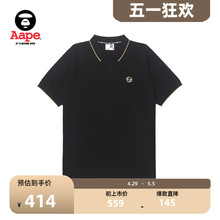 Aape旗舰店男装 1360XXK 春夏反光猿颜徽章字母印花嘻哈潮流POLO衫