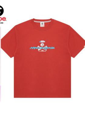 Aape旗舰店男装25春夏猿人字母涂鸦风印花休闲潮流短袖T恤1645XXO