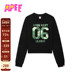 APEE女装 秋冬迷彩字母印花圆领卫衣F364A5P